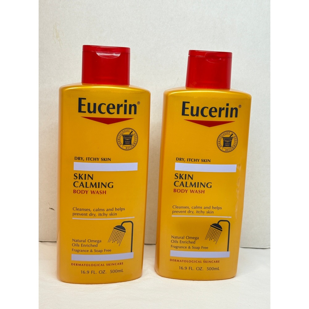2 Eucerin Skin Calming LARGE 16.9 oz Body Wash Dry Itchy Skin DISCONTINUED HTF
